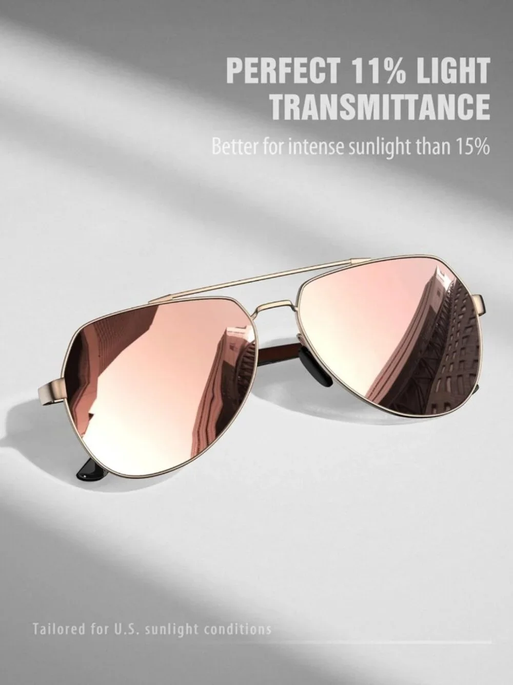 Polarized Aviator Sunglasses for Men & Women - UV400 Protection, Flexible Hinge